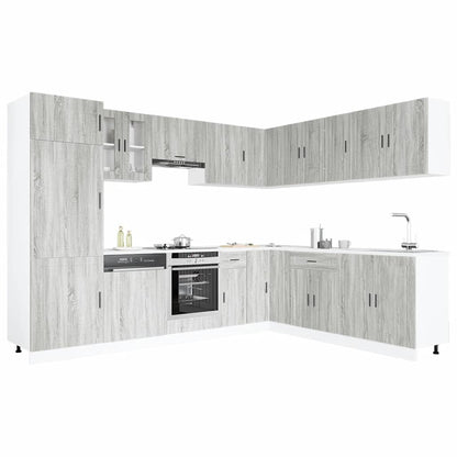 Set Mobili da Cucina 14 pz Porto Grigio Sonoma in Truciolato