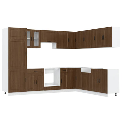 Set Mobili da Cucina 14 pz Porto Rovere Marrone in Truciolato