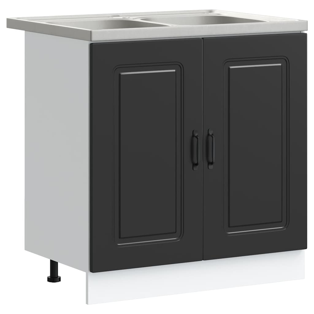 Mobile da cucina con porta Kalmar Nero 80 x 46 x 81,5 cm