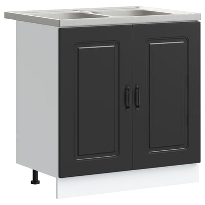 Mobile da cucina con porta Kalmar Nero 80 x 46 x 81,5 cm