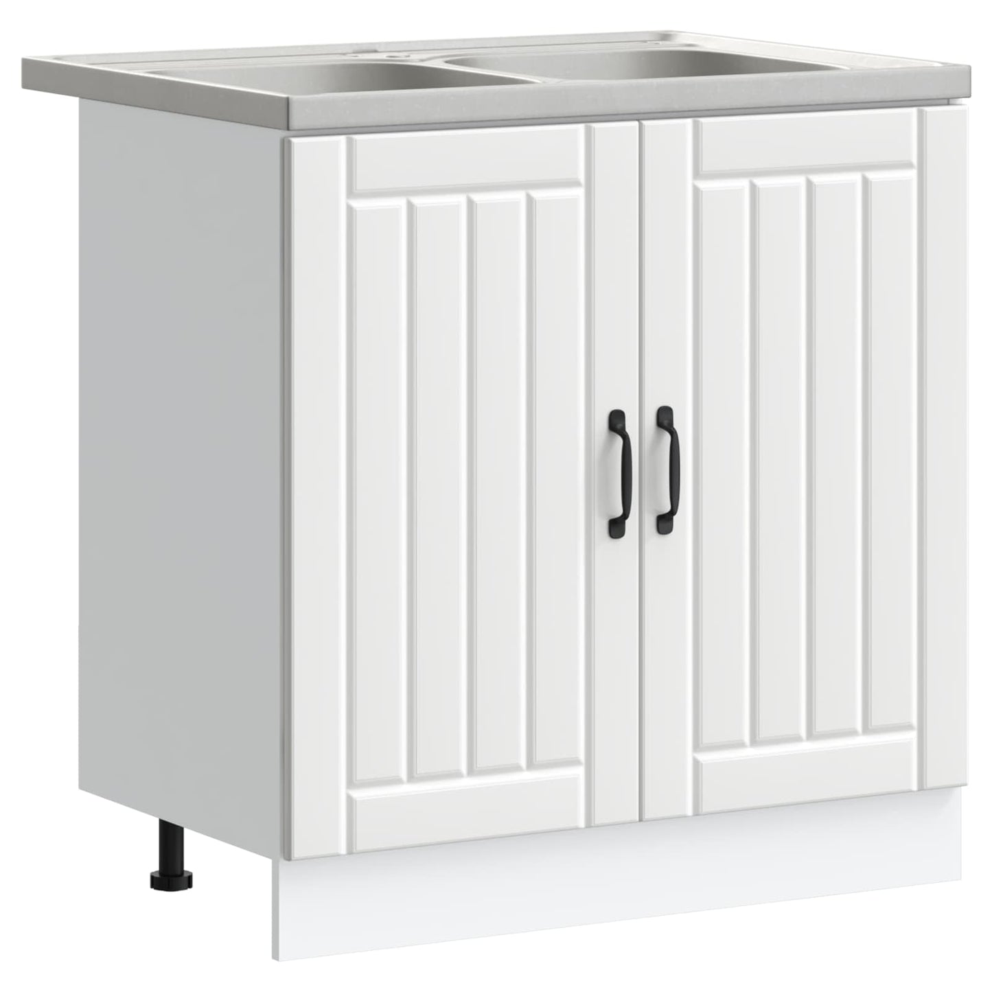 Mobiletto per lavabo Lucca 2 pcs Bianco Legno multistrato