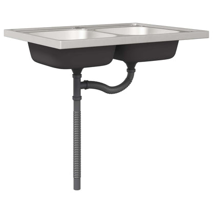 Mobiletto per lavabo Lucca 2 pcs Bianco Legno multistrato