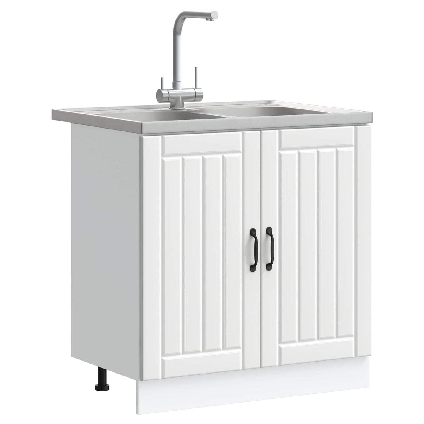 Mobiletto per lavabo Lucca 2 pcs Bianco Legno multistrato