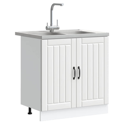 Mobiletto per lavabo Lucca 2 pcs Bianco Legno multistrato