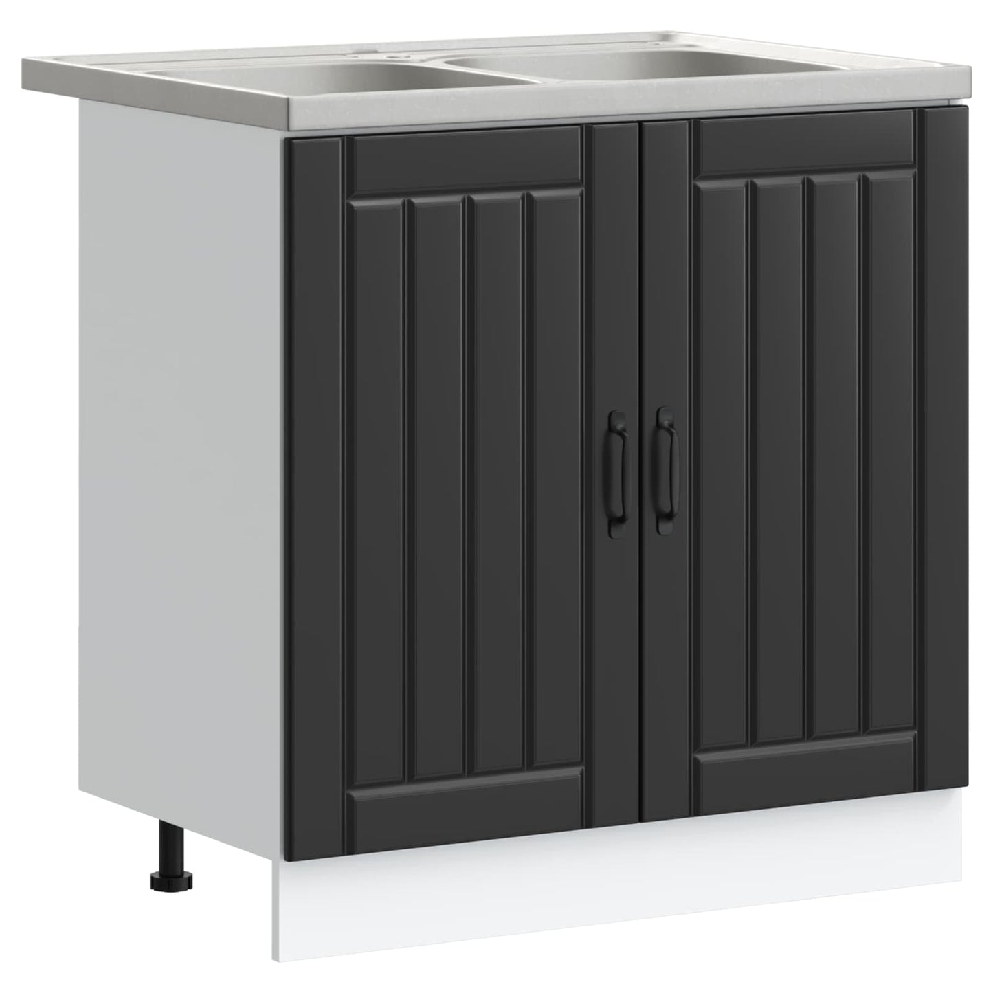 Mobiletto per lavabo Lucca 2 pcs Nero Legno multistrato