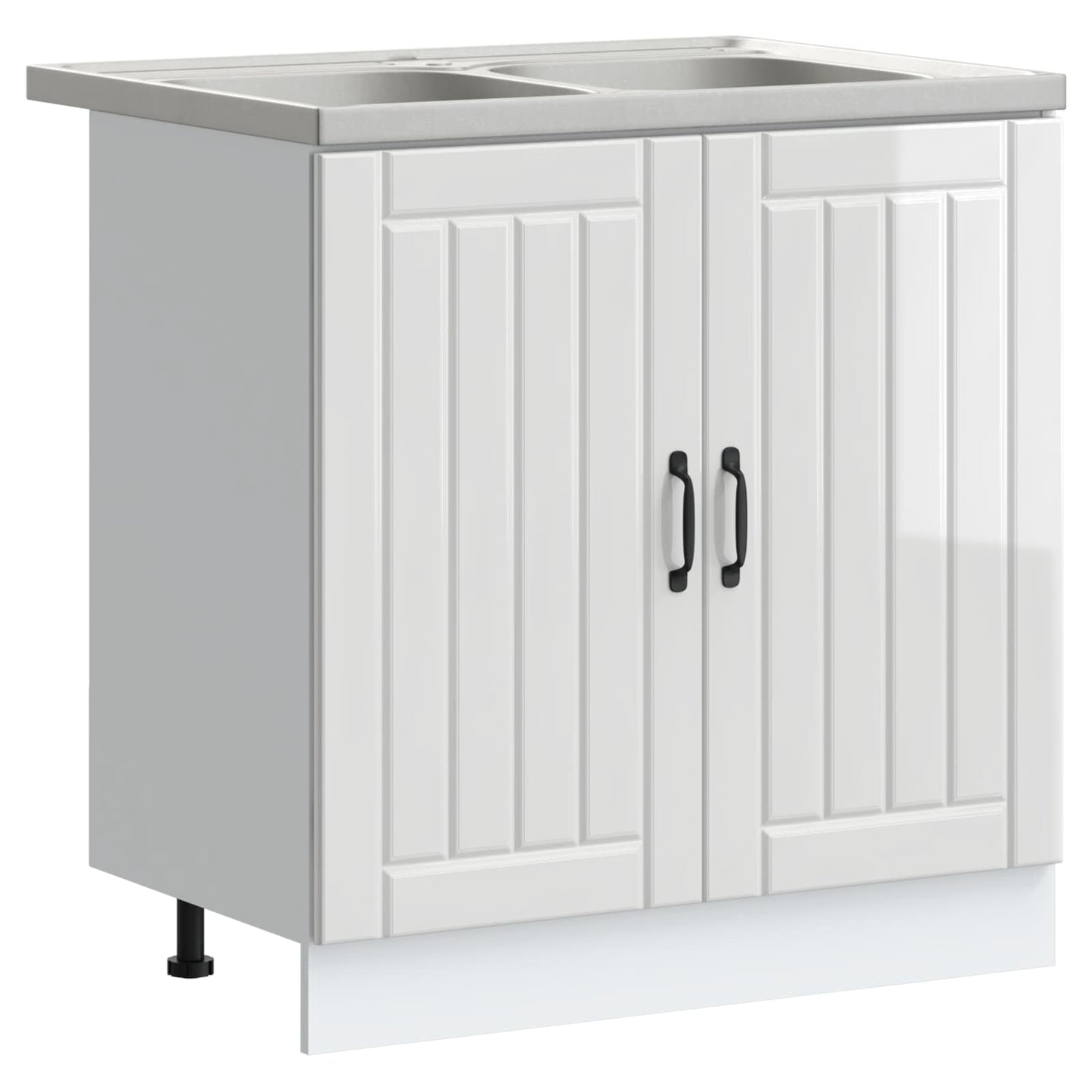 Mobiletto per lavabo con porta Lucca 2 pcs Bianco Lucido
