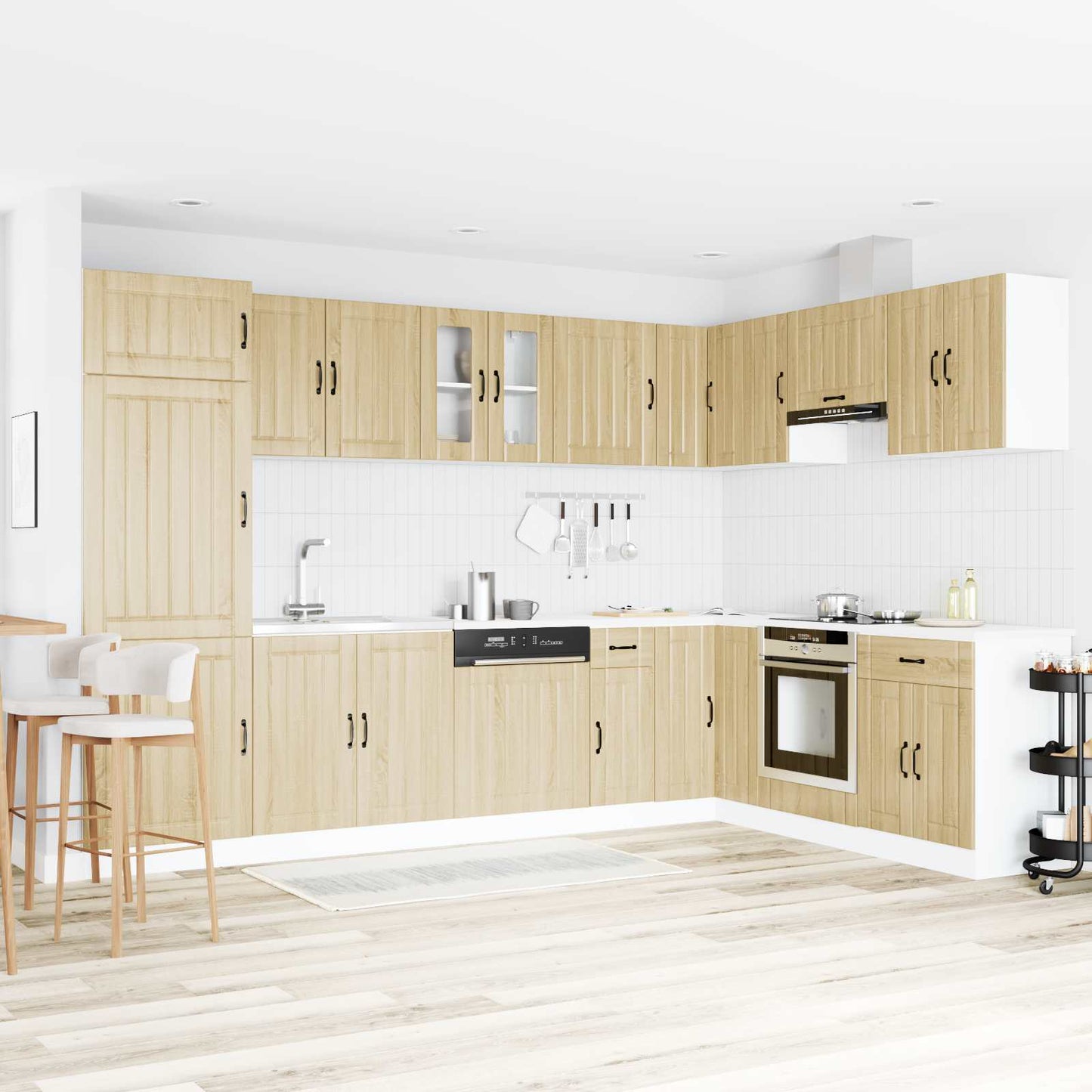 Mobiletto per lavabo con porta Lucca 2 pcs Rovere Sonoma