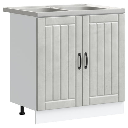 Mobiletto per lavabo con porta Lucca 2 pcs Grigio cemento