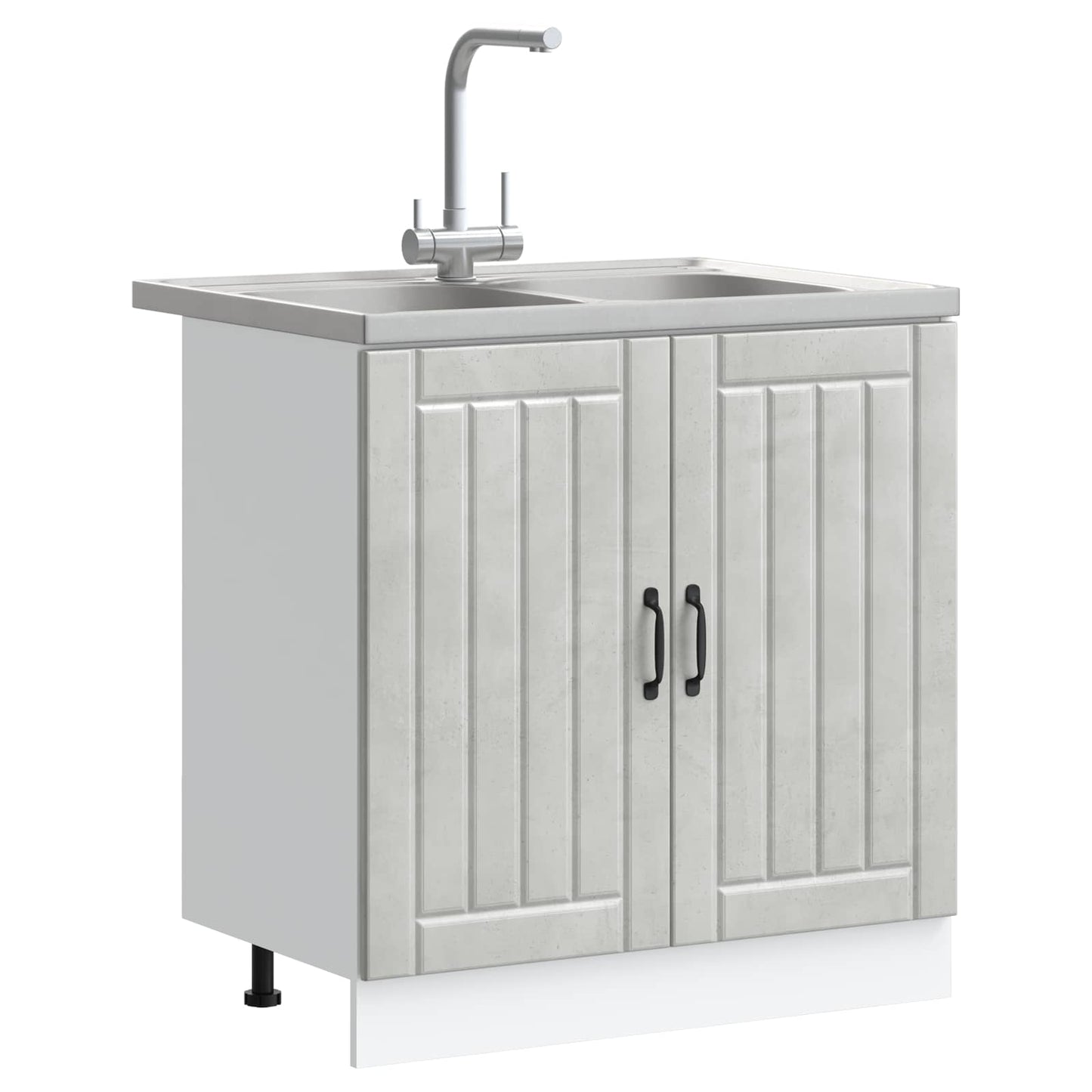 Mobiletto per lavabo con porta Lucca 2 pcs Grigio cemento