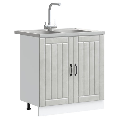 Mobiletto per lavabo con porta Lucca 2 pcs Grigio cemento