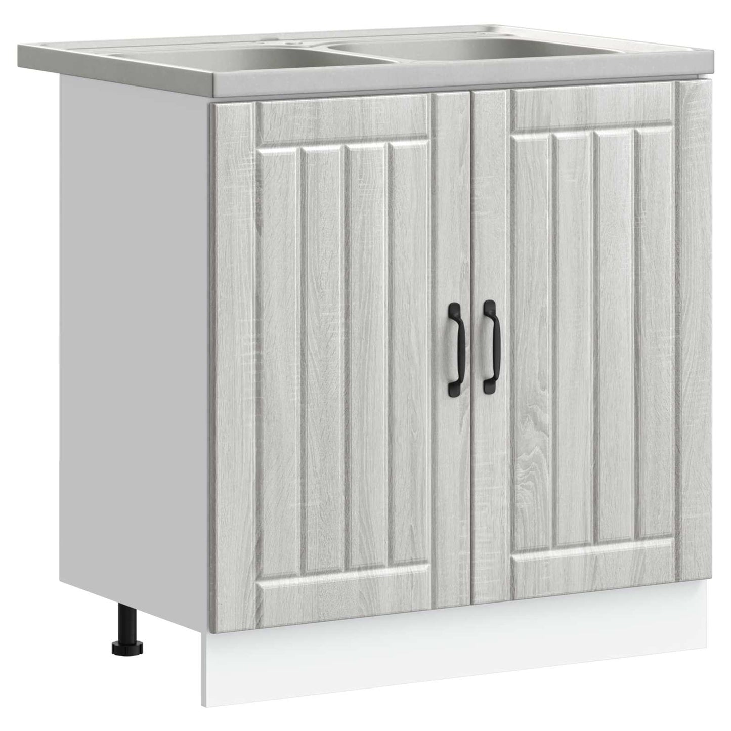 Mobiletto per lavabo con porta Lucca 2 pcs Grigio Sonoma