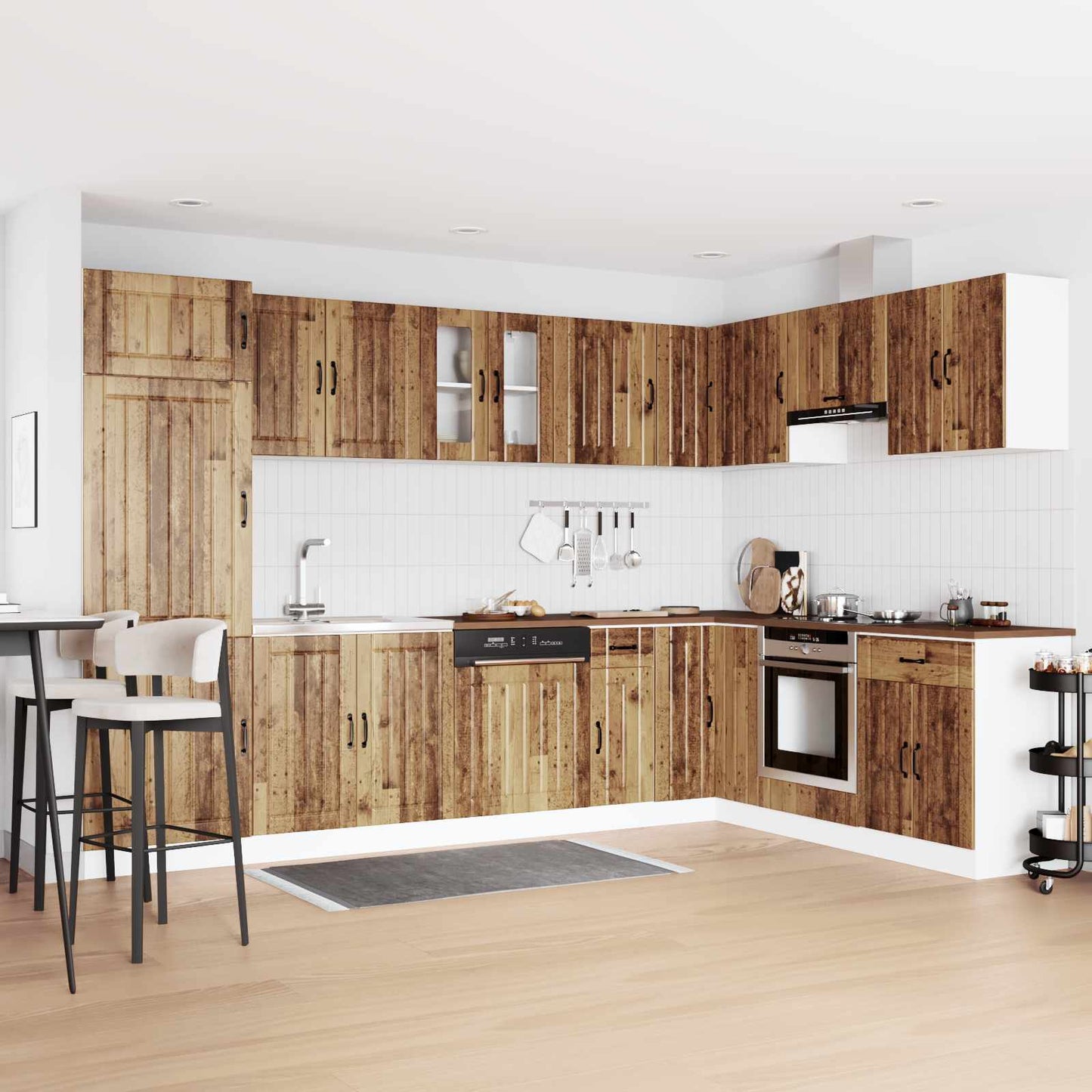 Mobiletto per lavabo con porta Lucca 2 pcs Legno vecchio