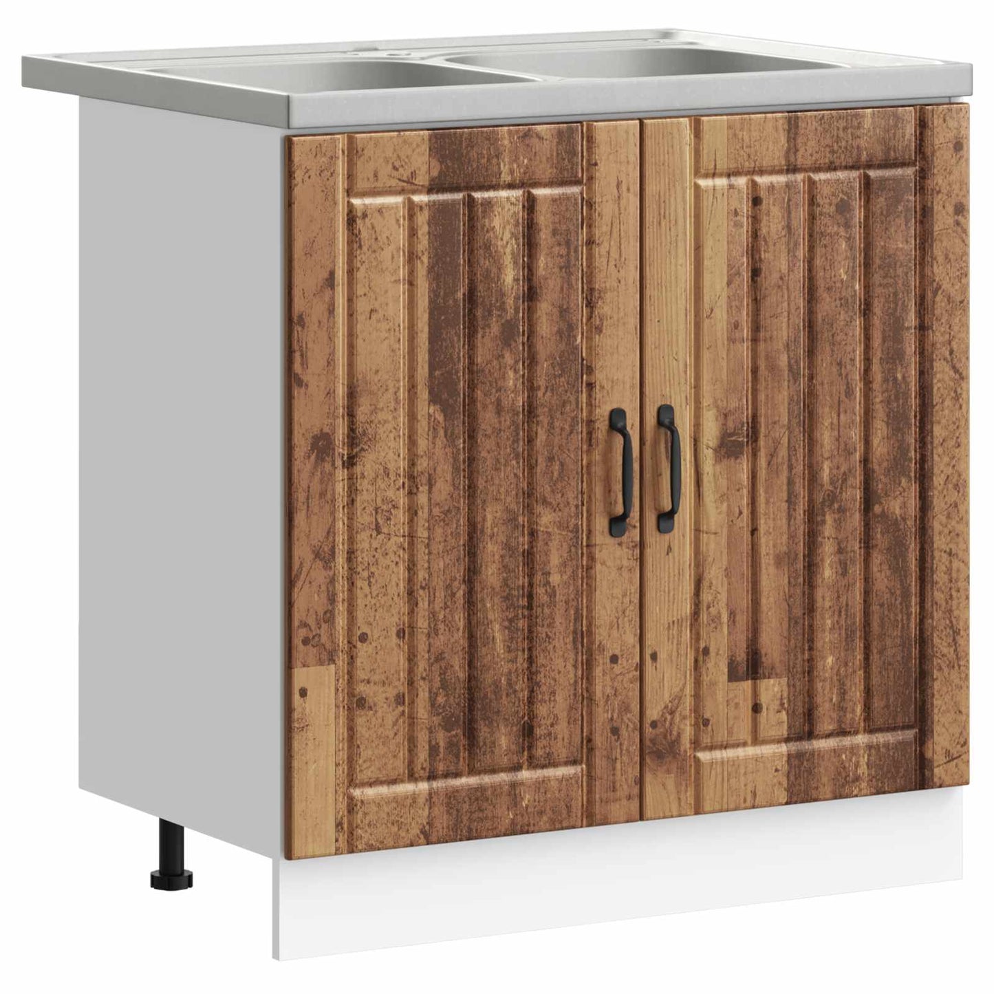 Mobiletto per lavabo con porta Lucca 2 pcs Legno vecchio