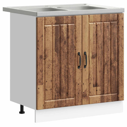 Mobiletto per lavabo con porta Lucca 2 pcs Legno vecchio