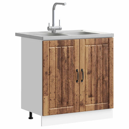 Mobiletto per lavabo con porta Lucca 2 pcs Legno vecchio