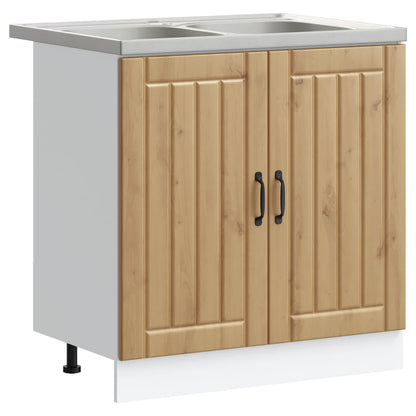 Mobiletto per lavabo con porta Lucca 2 pcs Rovere artigianale