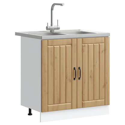 Mobiletto per lavabo con porta Lucca 2 pcs Rovere artigianale