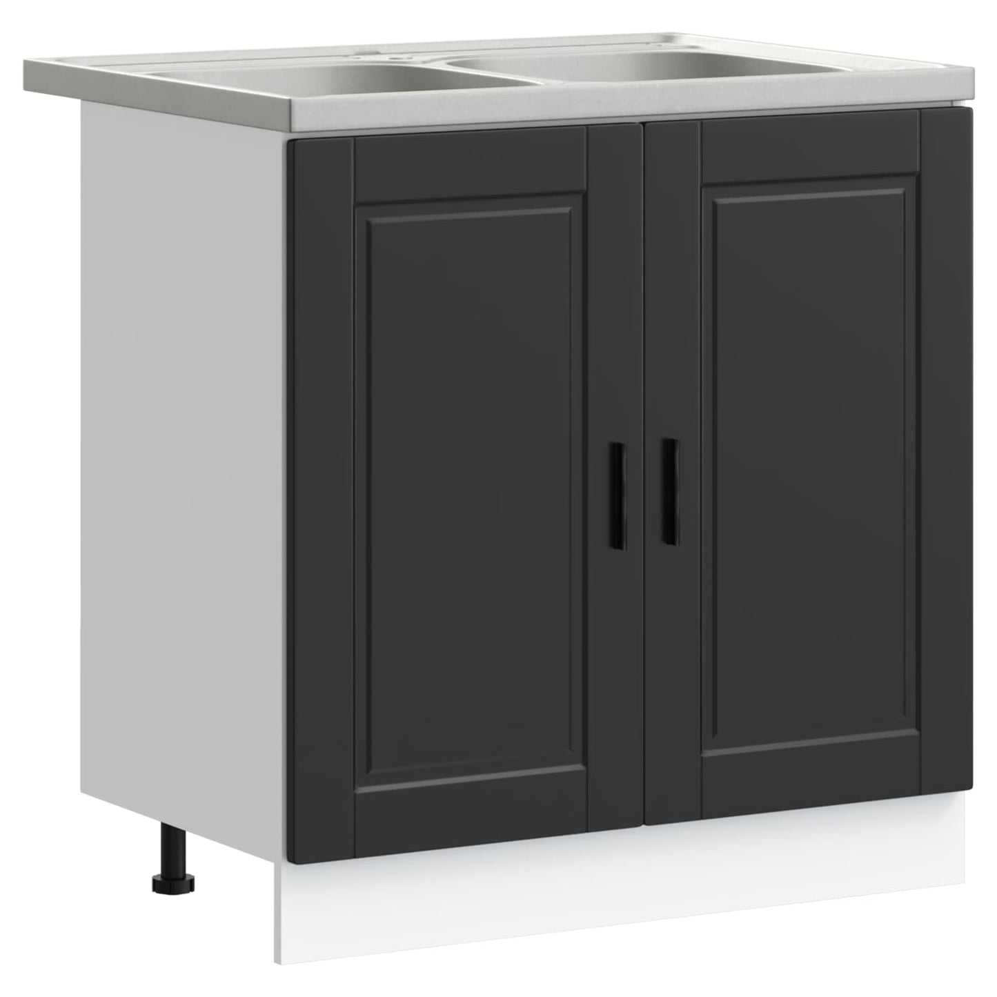 Mobiletto per lavabo Porto 2 pcs Nero Legno multistrato