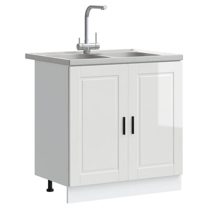 Mobiletto per lavabo Porto 2 pcs Bianco Legno multistrato