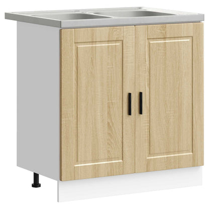 Mobiletto per lavabo Porto 2 pcs Marrone Legno multistrato