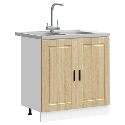 Mobiletto per lavabo Porto 2 pcs Marrone Legno multistrato