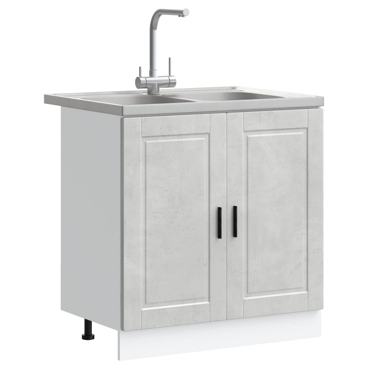Mobiletto per lavabo Porto 2 pcs Grigio Legno multistrato