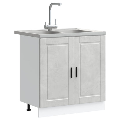 Mobiletto per lavabo Porto 2 pcs Grigio Legno multistrato