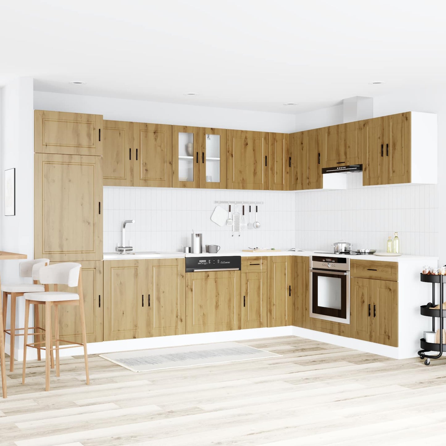 Mobiletto per lavabo Porto 2 pcs Marrone Legno multistrato