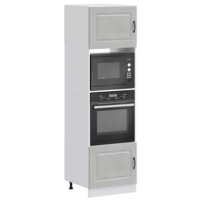 Armadi Forno 2 pz Kalmar Grigio Cemento in Legno Multistrato