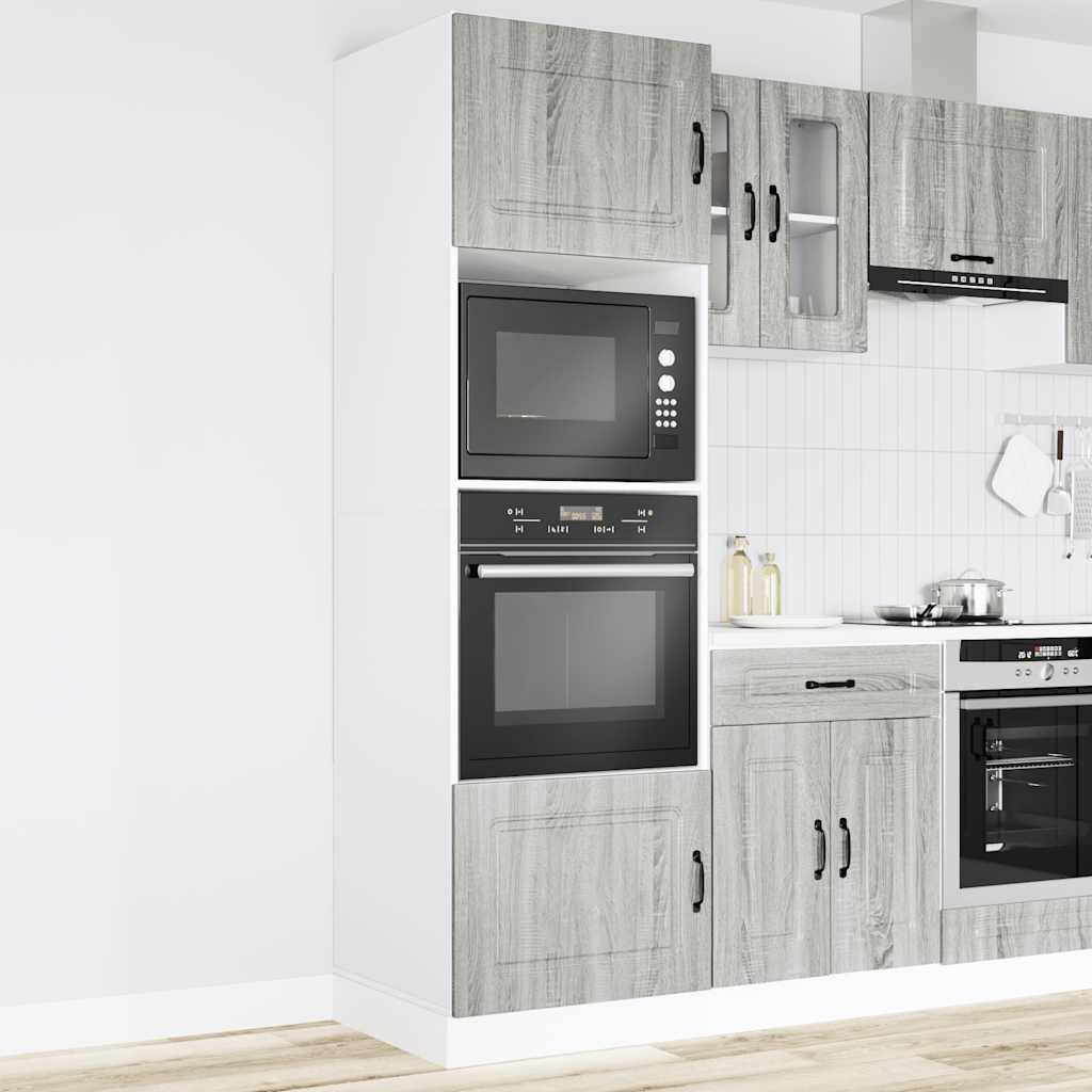 Armadi Forno 2 pz Kalmar Grigio Sonoma in Legno Multistrato