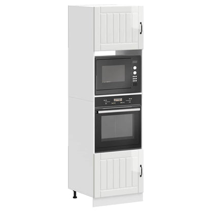 Armadi Forno 2 pz Lucca Bianchi Lucido in Legno Multistrato