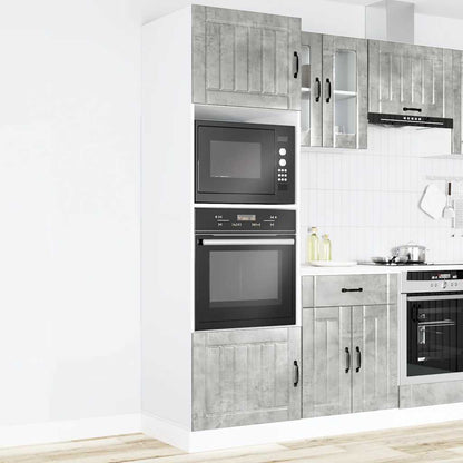 Armadi Forno 2 pz Lucca Grigio Cemento in Legno Multistrato