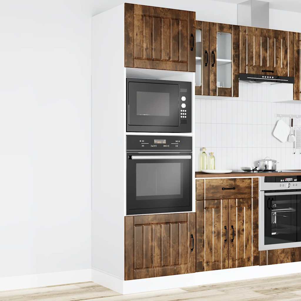 Armadi Forno 2 pz Lucca Rovere Fumo in Legno Multistrato