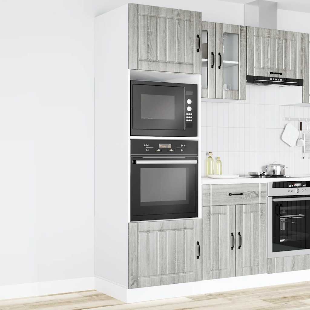 Armadi Forno 2 pz Kalmar Grigio Sonoma in Legno Multistrato
