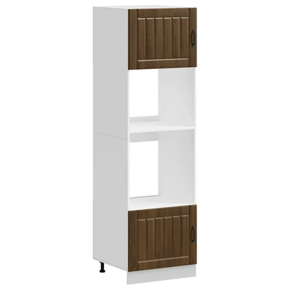 Armadi Forno 2 pz Lucca Rovere Marrone in Legno Multistrato