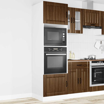 Armadi Forno 2 pz Lucca Rovere Marrone in Legno Multistrato