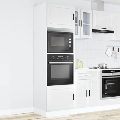 Armadi Forno 2 pz Porto Bianchi Lucido in Legno Multistrato