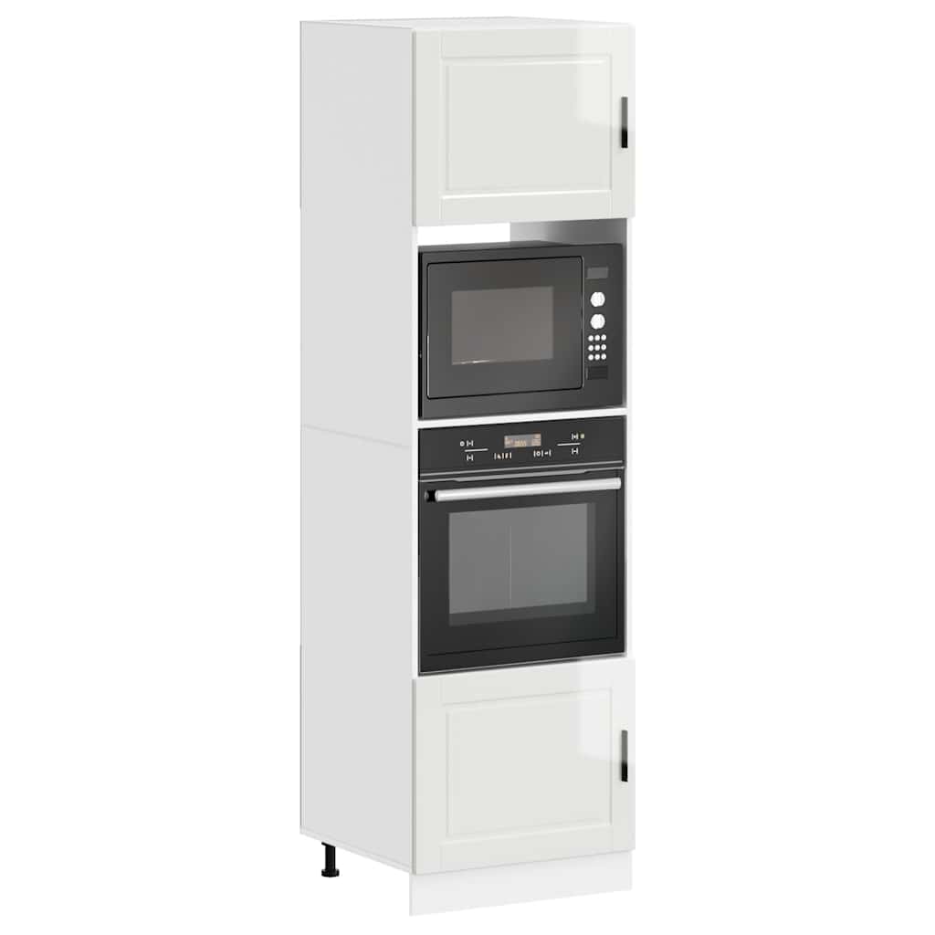 Armadi Forno 2 pz Porto Bianchi Lucido in Legno Multistrato