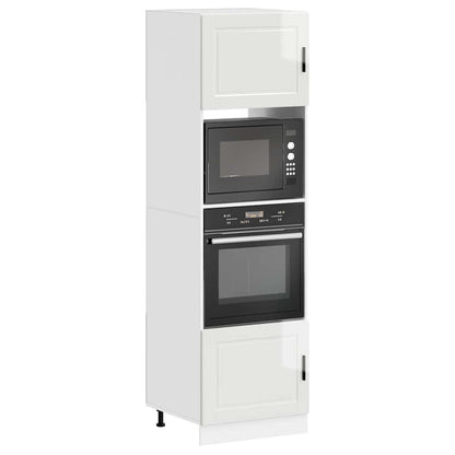 Armadi Forno 2 pz Porto Bianchi Lucido in Legno Multistrato