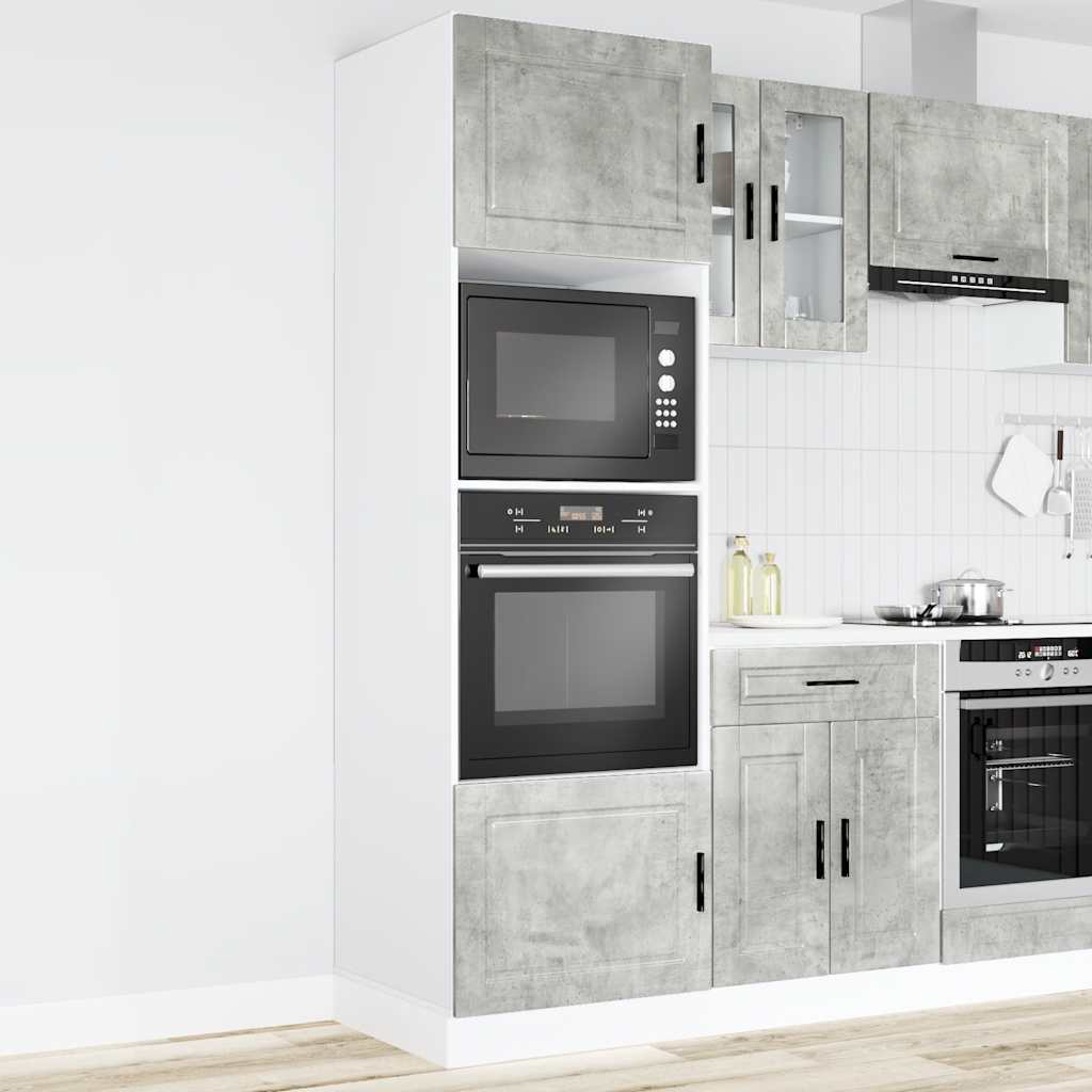 Armadi Forno 2 pz Porto Grigio Cemento in Legno Multistrato