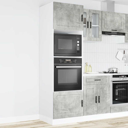 Armadi Forno 2 pz Porto Grigio Cemento in Legno Multistrato