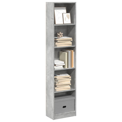 Libreria Grigio Cemento 40x24x176 cm in Legno Multistrato