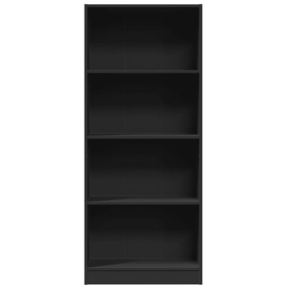 Libreria Nera 60x24x143 cm in Legno Multistrato