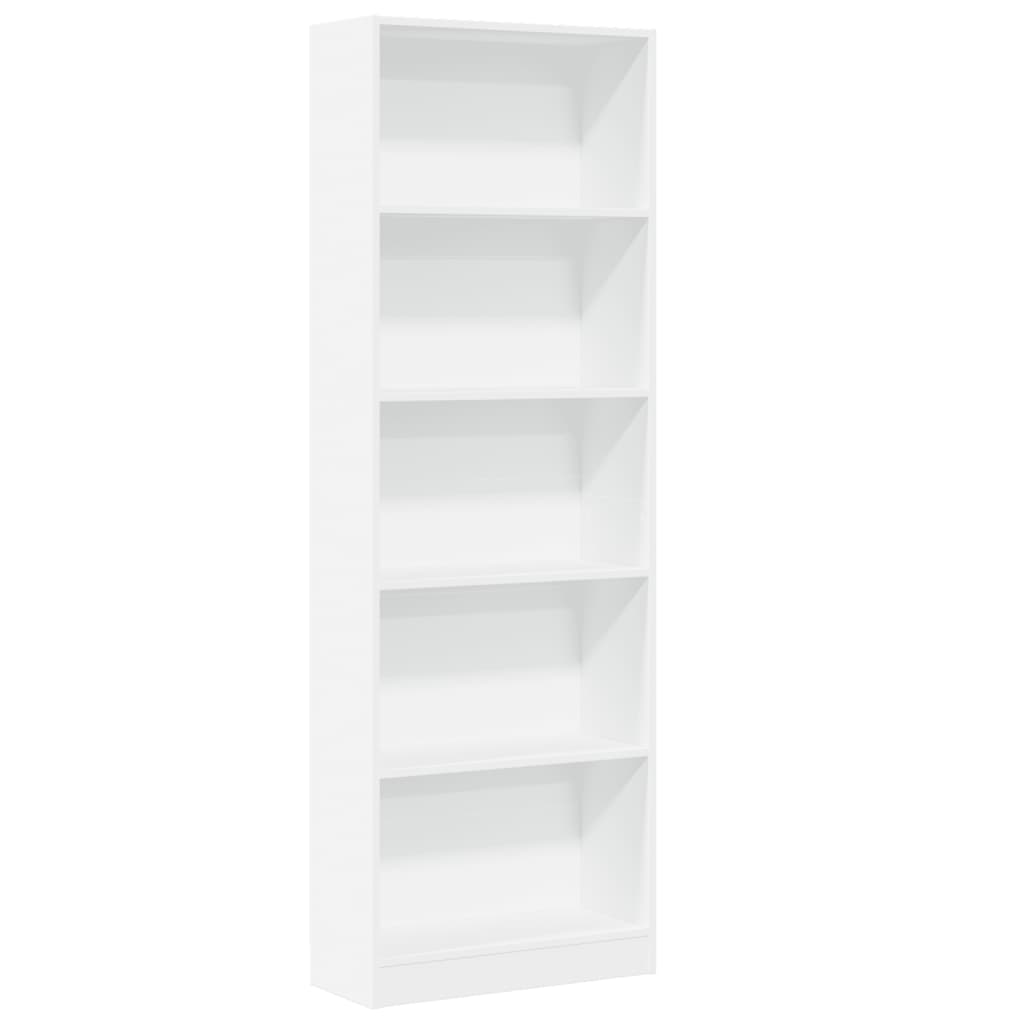 Libreria Bianca 60x24x176 cm in Legno Multistrato