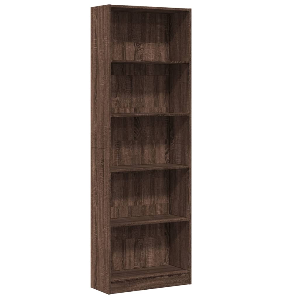 Libreria Rovere Marrone 60x24x176 cm in Legno Multistrato