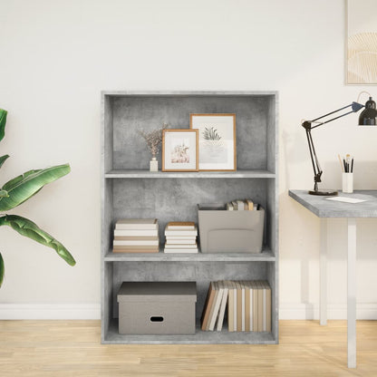 Libreria Grigio Cemento 80x30x114 cm in Legno Multistrato