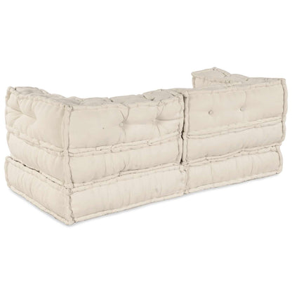 Divano modulare 2 pcs Crema 140 x 70 x 56 cm Tessuto