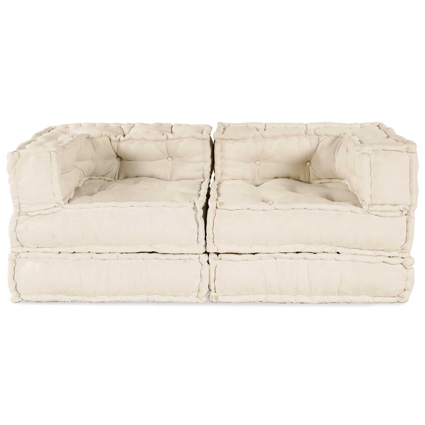 Divano modulare 2 pcs Crema 140 x 70 x 56 cm Tessuto