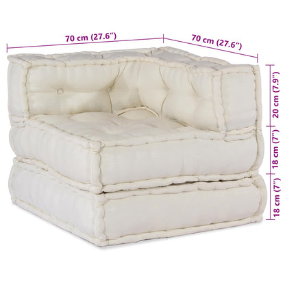 Divano modulare 2 pcs Crema 140 x 70 x 56 cm Tessuto