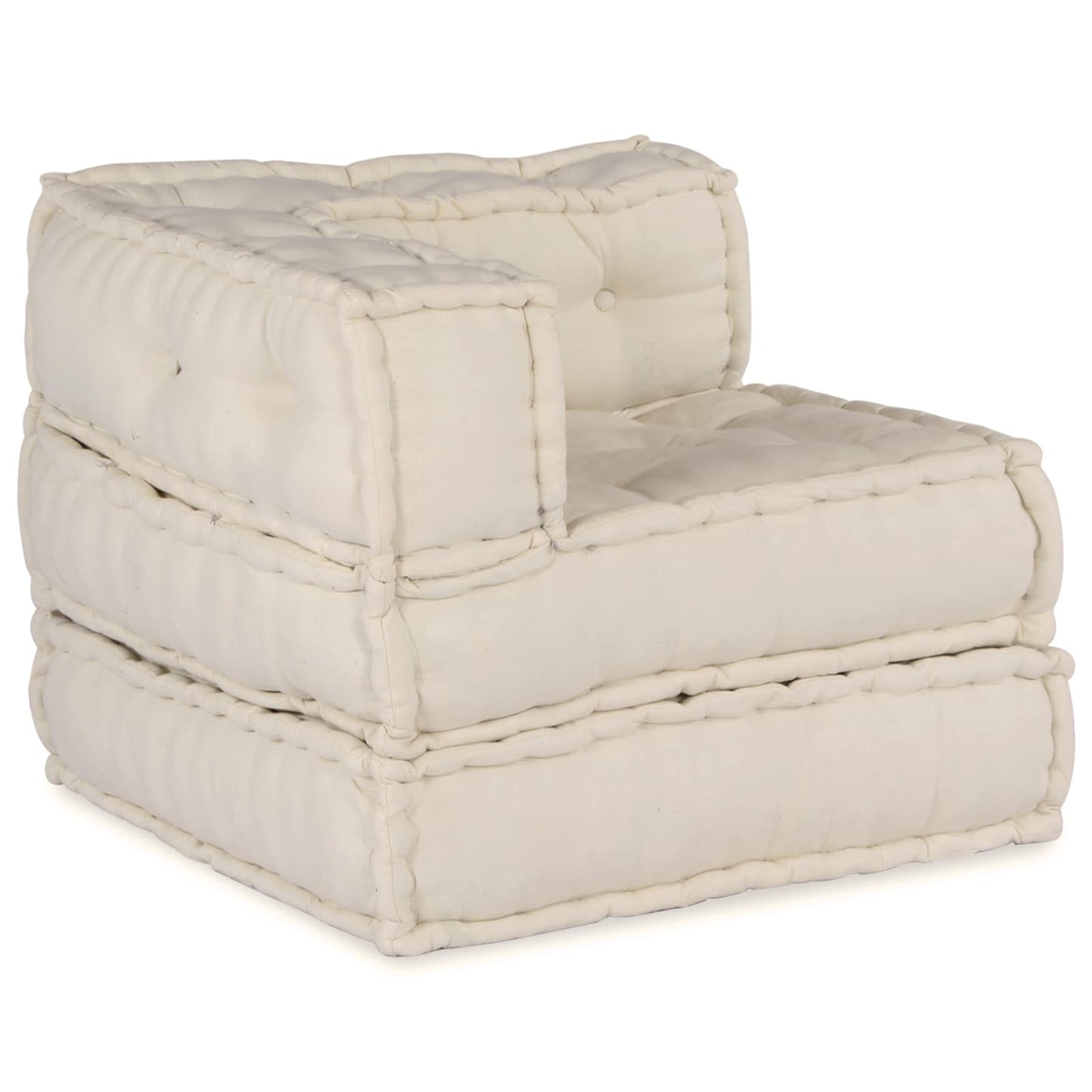 Divano modulare 3 pcs Crema Tessuto